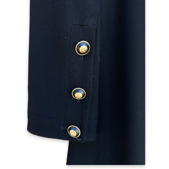 CHANEL | 93A Women’s Wool/Silk Black Double-Breasted Gold Button Jacket-Size 42 - Picture 6 of 15
